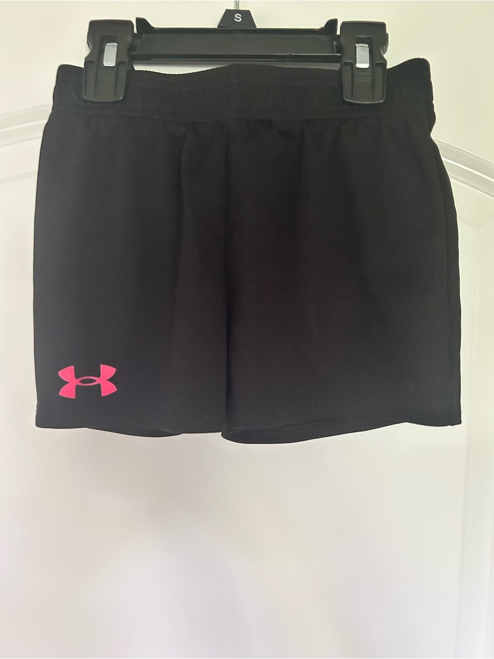 Under Armour Black Athletic Shorts with Pink Logo